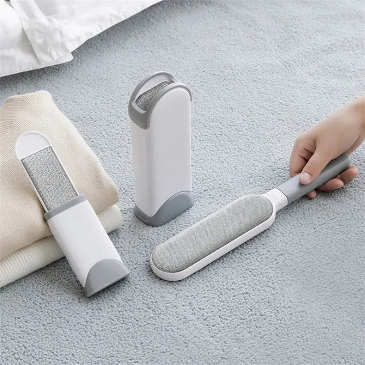 Electrostatic hair removal brush in L and S sizes for pet hair and lint removal on fabric surfaces