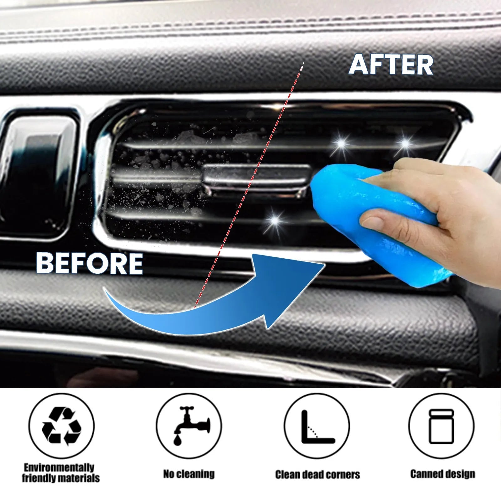 70g car cleaning soft gel adhesive for interior dust removal from dashboard vents and remote controls
