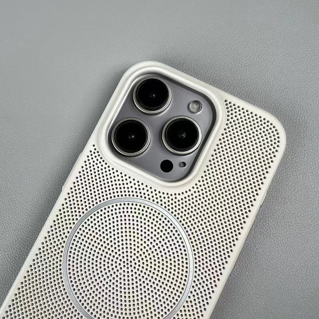 Frosted hard magnetic phone case with thin ring design on back for iPhone, shown in blue colour.