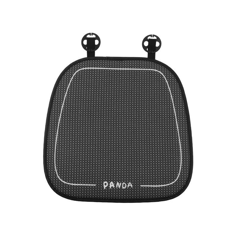 Soft plush automotive waist cushion with a cartoon panda pattern, filled with PP cotton for car lumbar support.