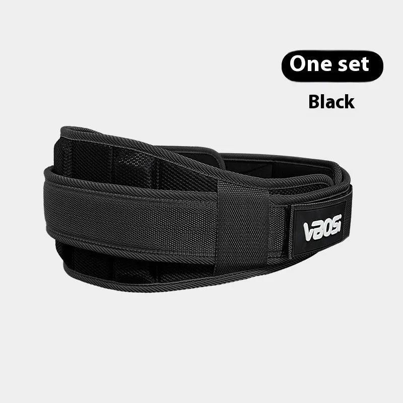 Adjustable fitness waist support belt in black for weightlifting squat deadlift training gym