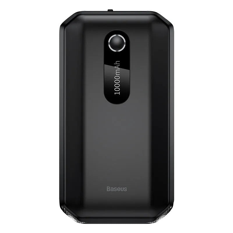 Black 10000mAh vehicle mounted emergency lighter jump starter with Type-C input and USB output