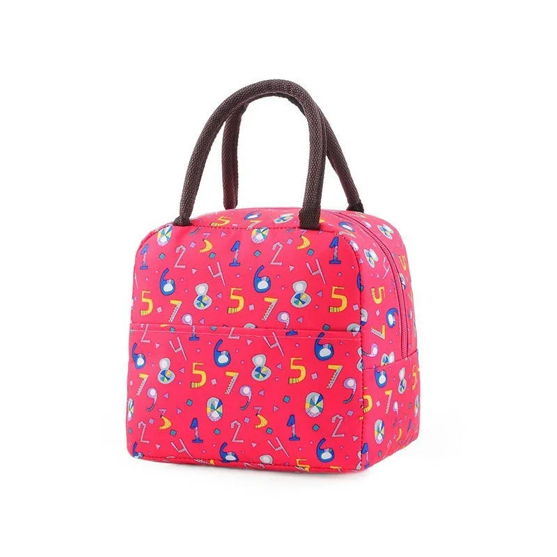 Oxford cloth thermal insulation lunch bag with aluminium foil interior in handbag design