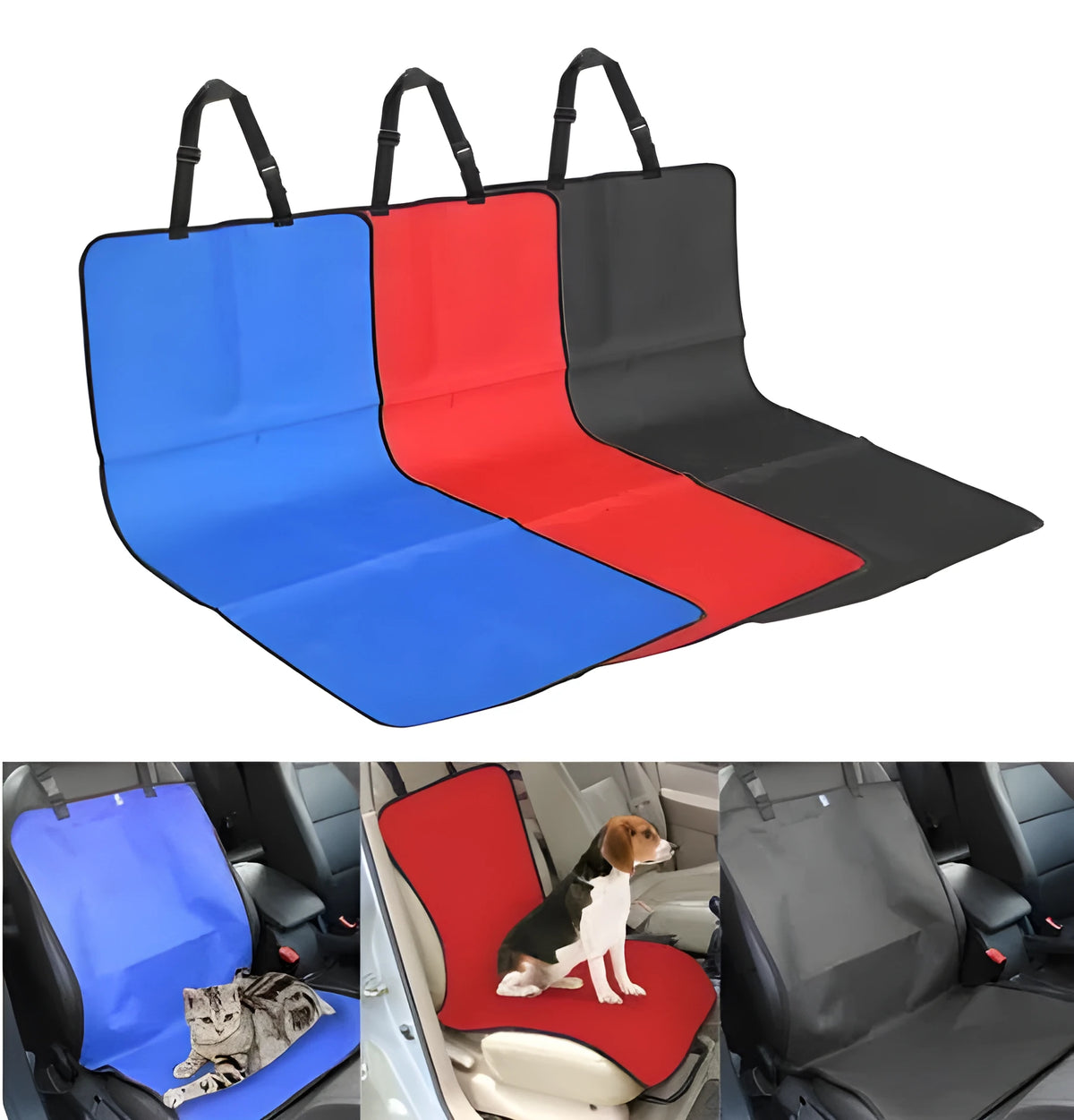 Waterproof dog car seat cover made of Oxford fabric, 106cm long and 46.5cm wide, in blue colour