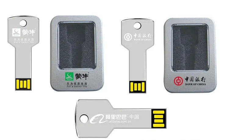 Custom logo USB flash drive with brand print and USB connector
