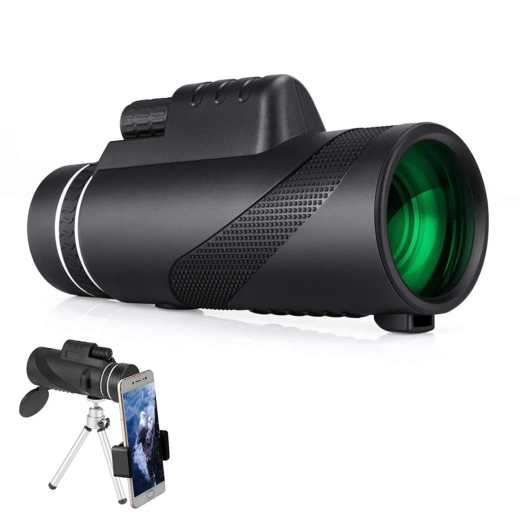 Black HD 40x60 cellphone telescope monocular with 40x magnification and FMC green film lens