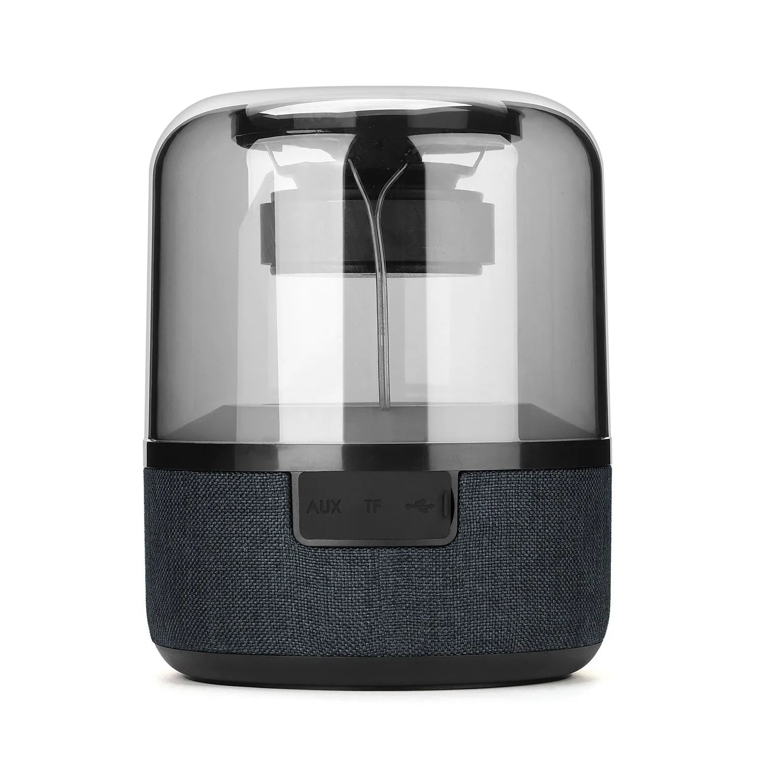 Four-colour light touch wireless Bluetooth speaker showing halo effect and control buttons.