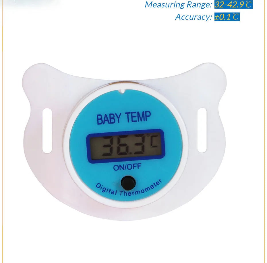 Baby pacifier digital thermometer in Pink colour for infant temperature monitoring