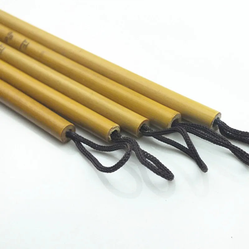 Small red Chinese writing brush with wooden penholder for calligraphy