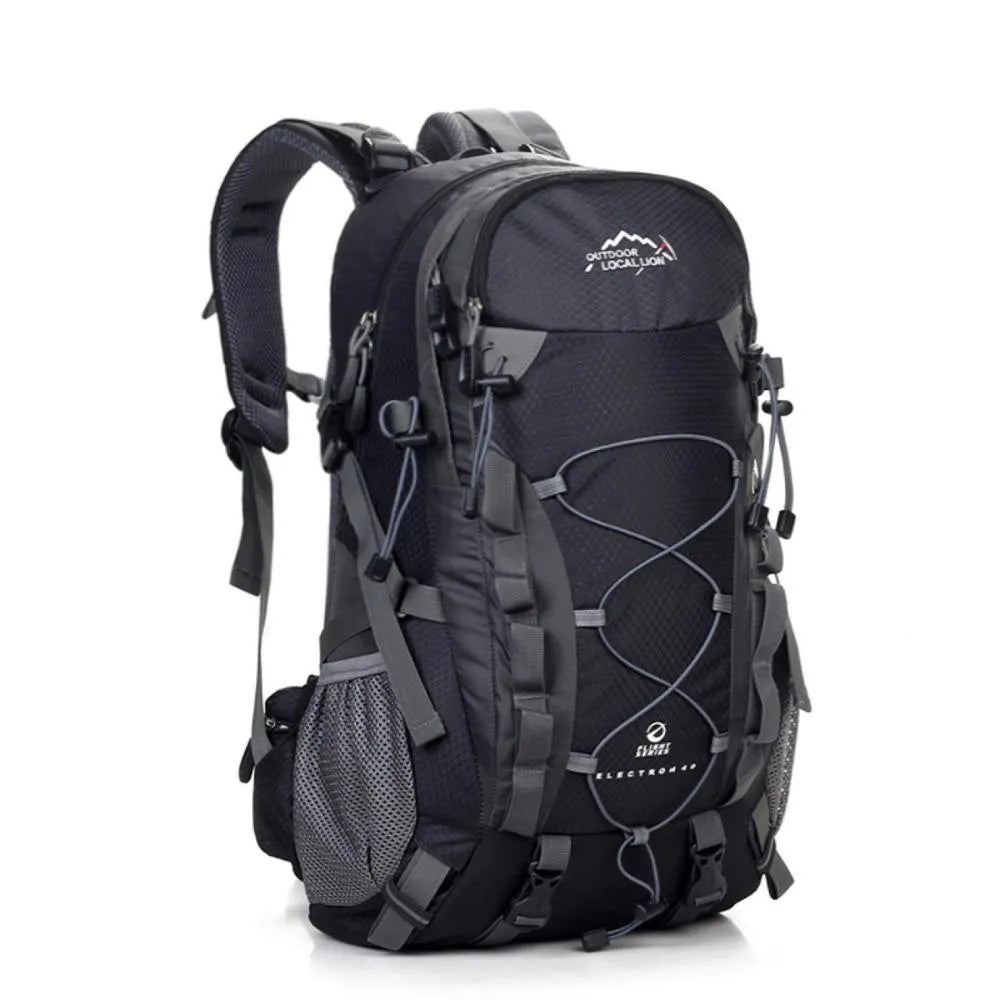 Polyester outdoor leisure backpack in green, blue, black, orange with 20-35L capacity