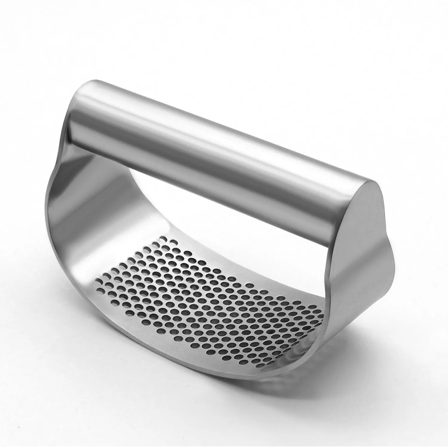 Stainless steel garlic press with PP handle and a separate onion fork kitchen tool