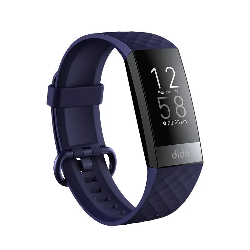 Y6 Black smart bracelet with a 1.1-inch screen showing health metrics on wrist.