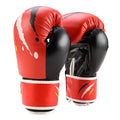 Pair of boxing training gloves with latex padding for wrist and palm protection, available in black, red, and white