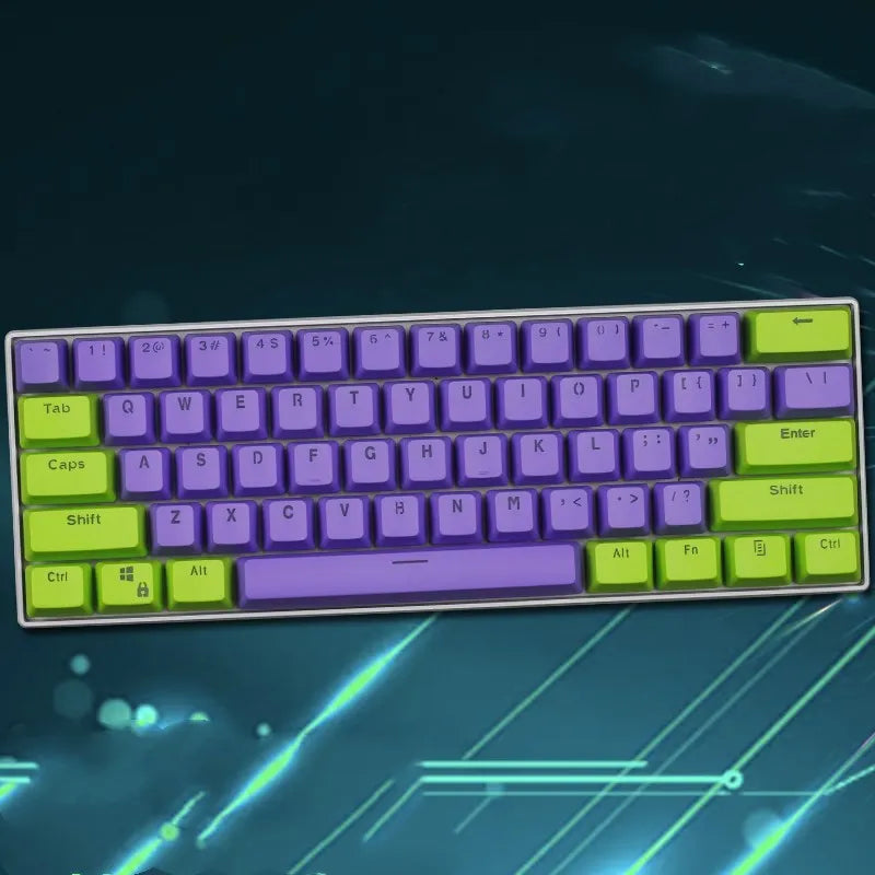 PBT transparent keycap set with OEM height profile and two-shot injection light-transmitting characters for 60% mechanical keyboards