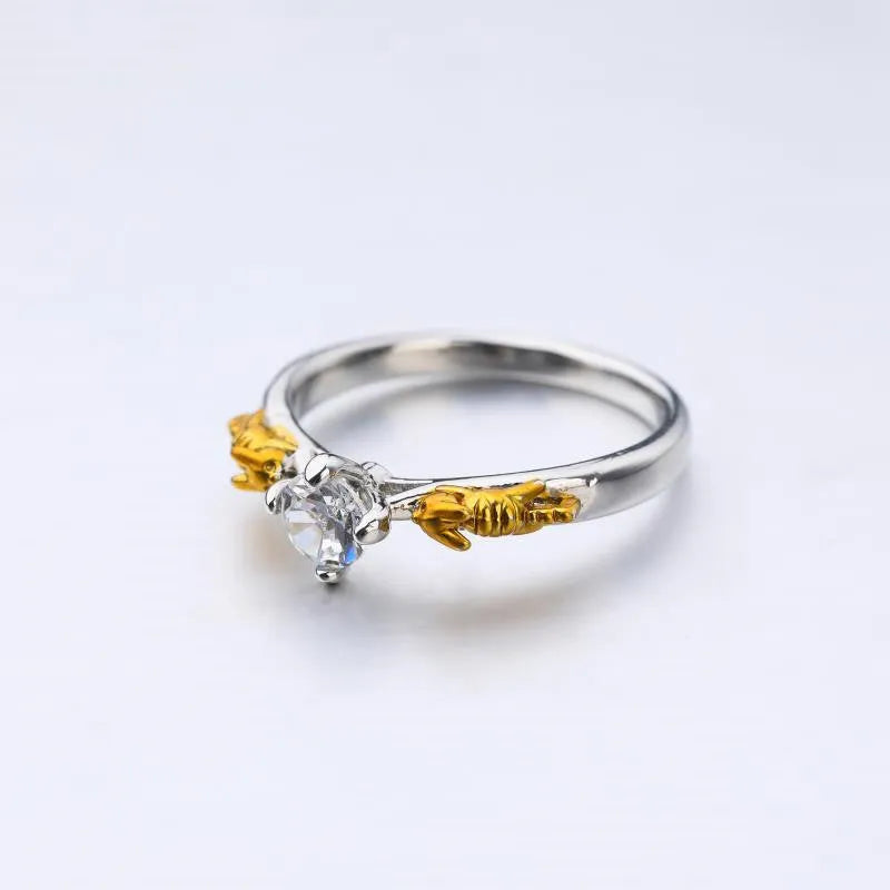 Black gold crystal crown fashion ring on display for cosplay and festival jewellery
