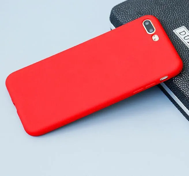 Frosted matte iPhone case in multiple colours showing slim 1.5mm thick soft shell design