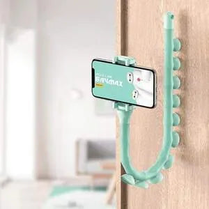 Flexible 62cm phone holder with gooseneck arm and suction cup base in black colour