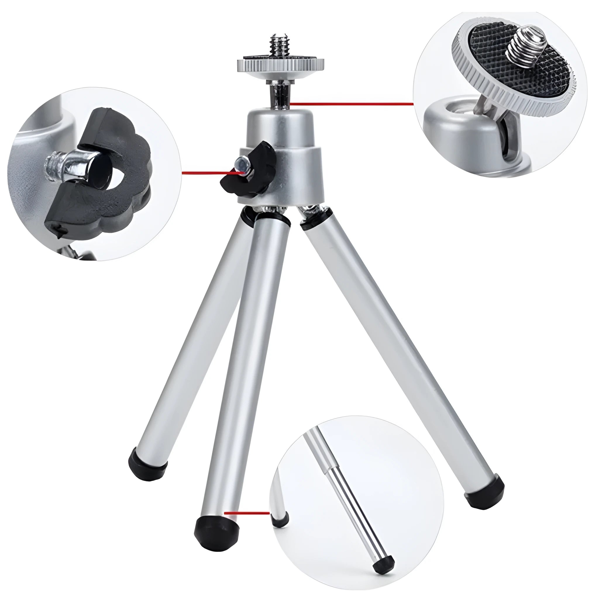 Mini flexible tripod with extendable legs and U-shaped smartphone clip for travel photography