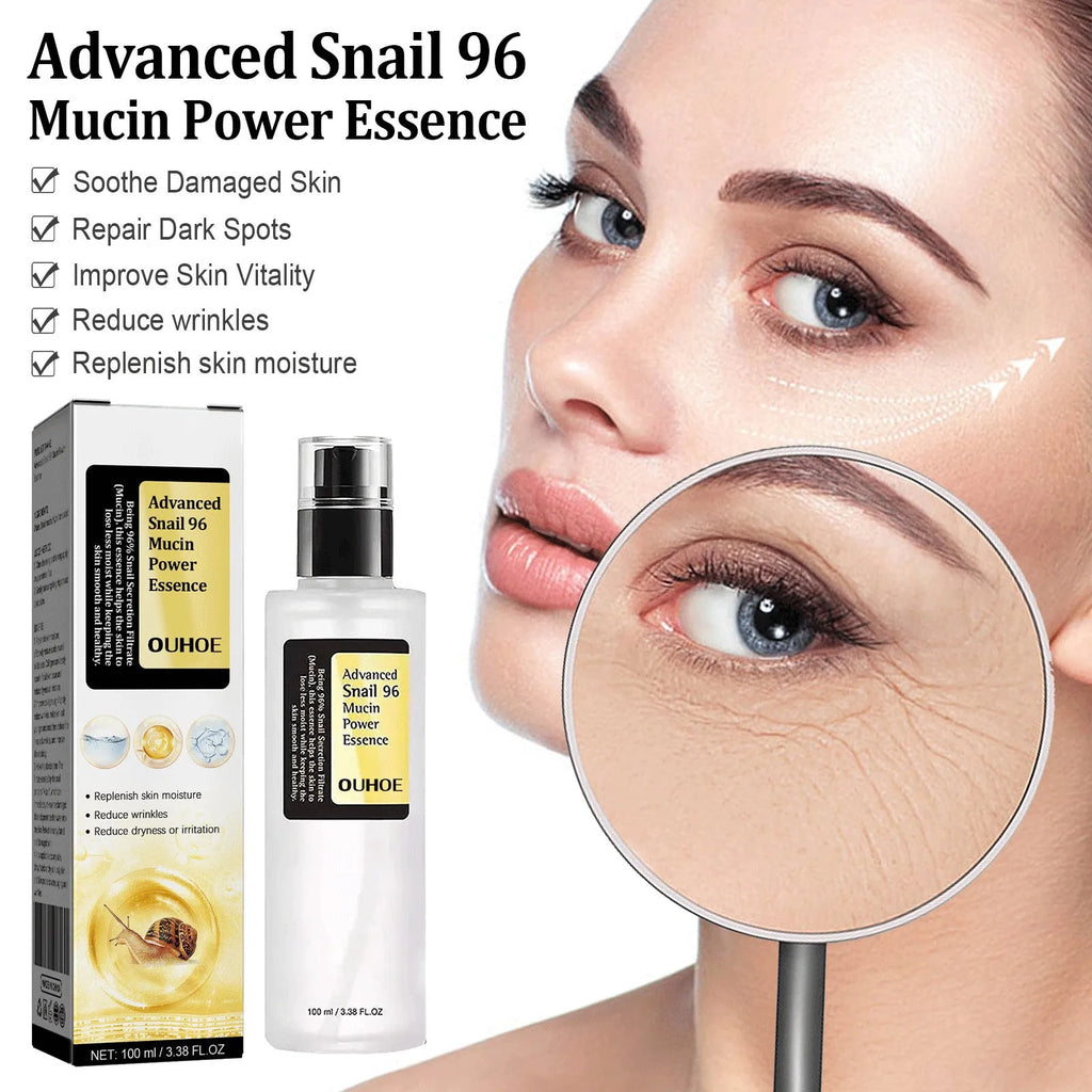 Snail collagen facial serum 100ml bottle with hydrating and brightening benefits