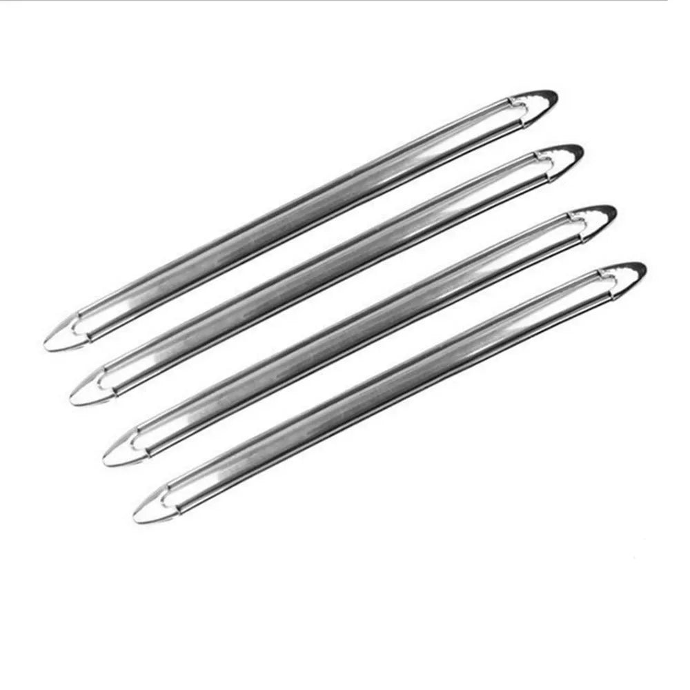 Set of 4 silver car anti-collision strips 41cm long electroplated bumper protectors