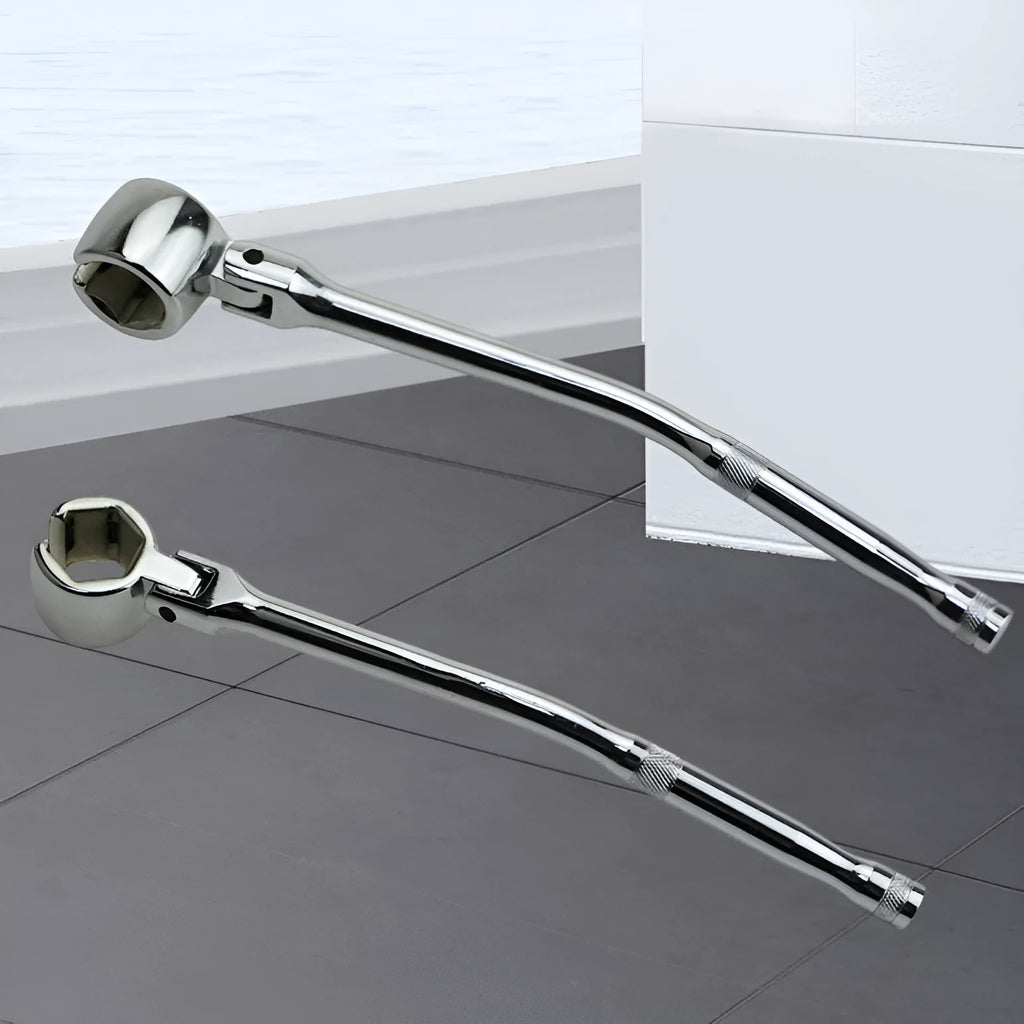 Oxygen sensor removal tool with 22mm hexagonal socket and bright chrome finish