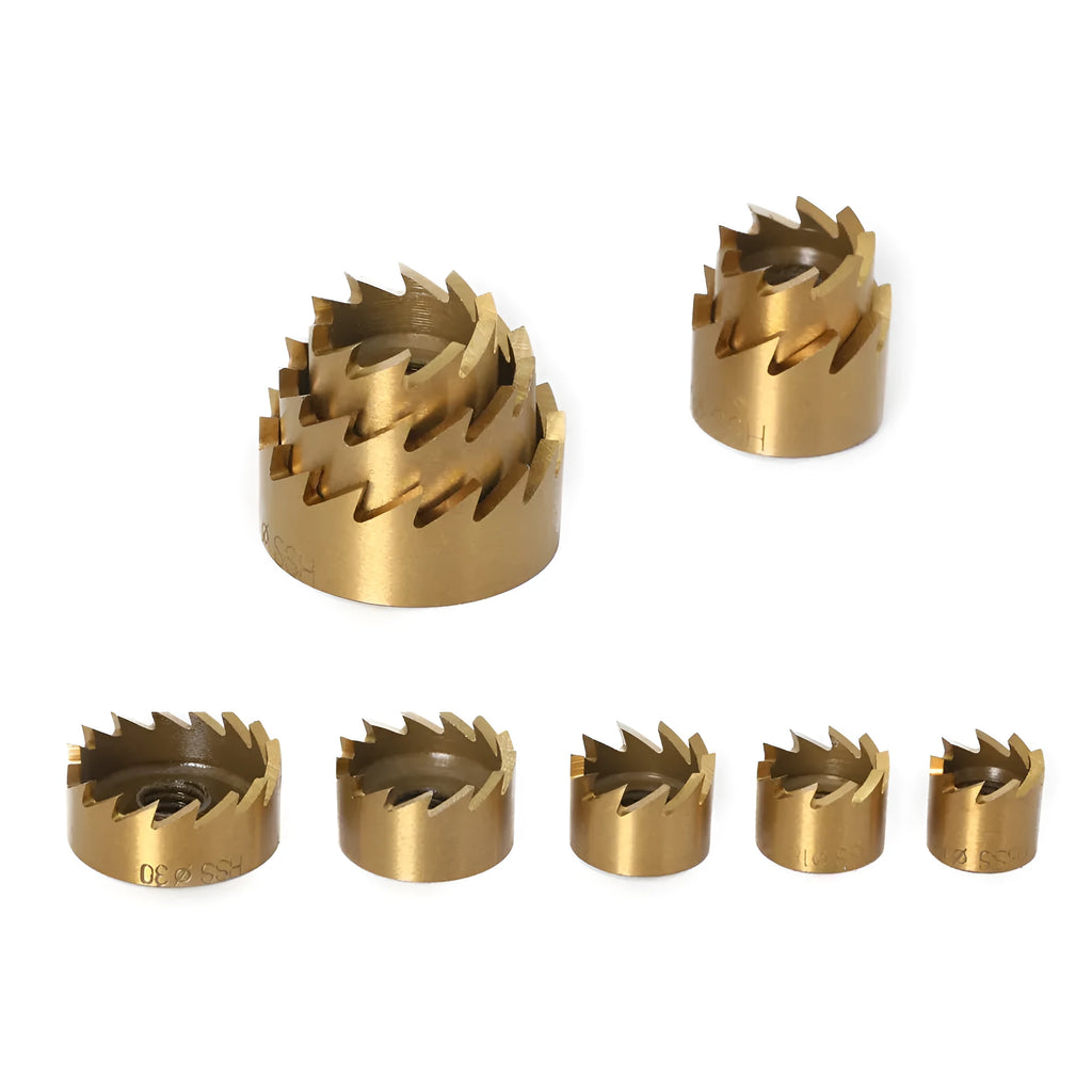 High speed steel hole opener in plastic box, HSS construction, 4341 or ordinary grade, 38mm x 105mm x 145mm pack