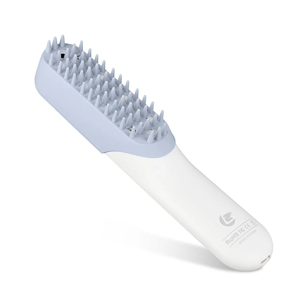 Blue pet silicone massage brush with ozone sterilisation comb for dog grooming, removable head