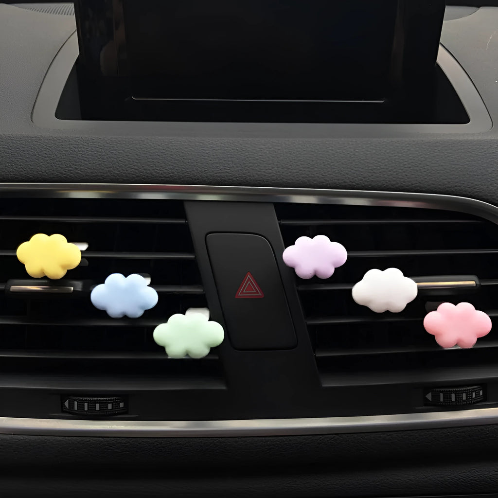 Resin car fragrance clip in six colour options for air vent decoration and aroma diffusion