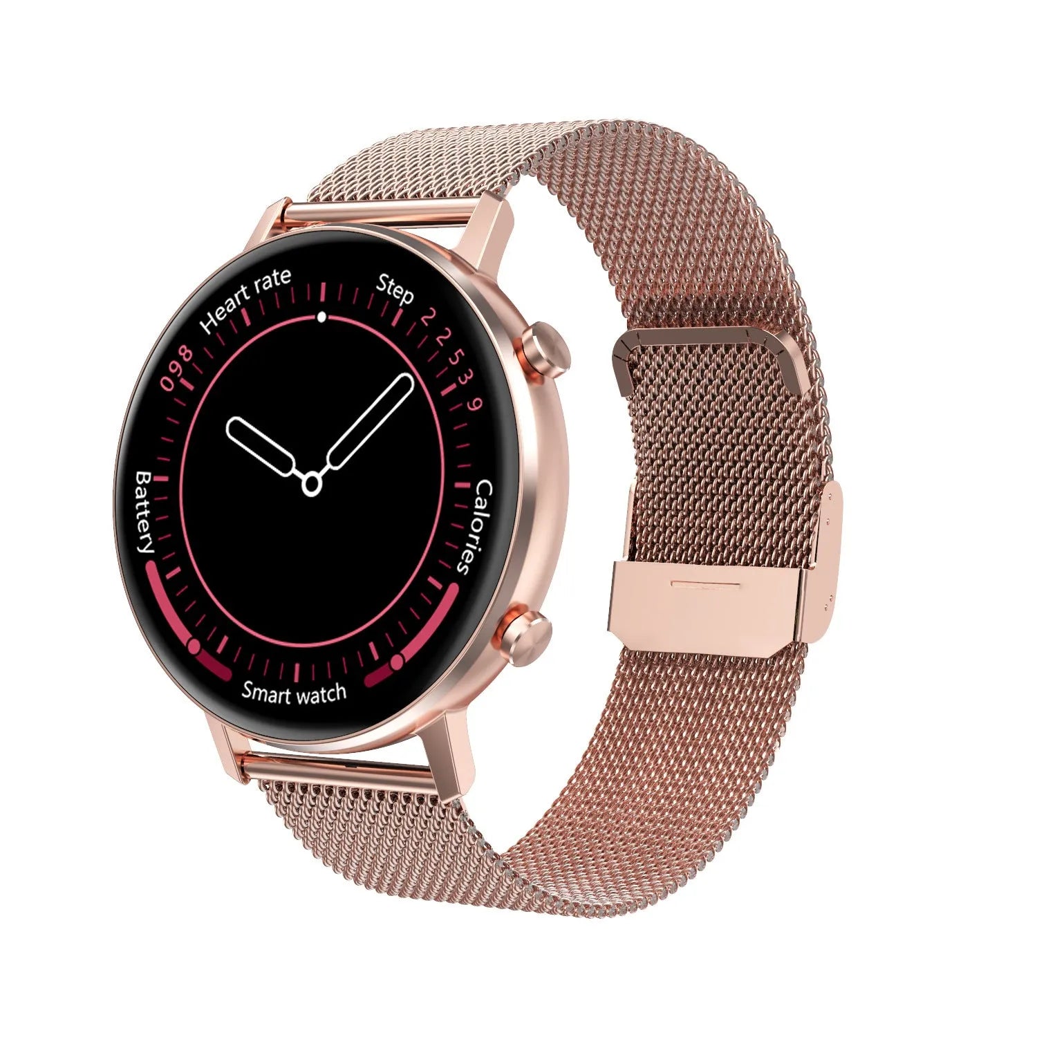 DT96 smart bracelet fitness tracker with steel strap on wrist, showing 1.3-inch screen