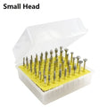 Emery elliptical cone grinding head with 80 mesh grit and 3mm shank for glass, jade, and stone grinding