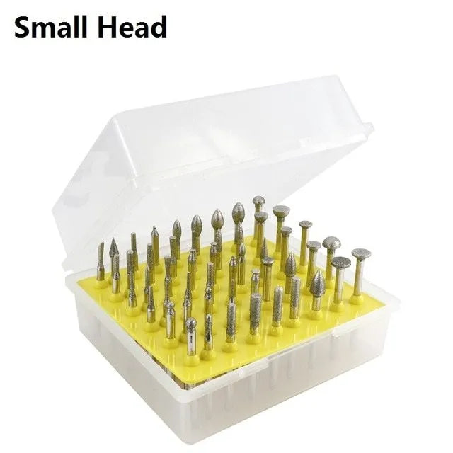 Elliptical cone emery grinding head with 3mm shank for glass and stone work