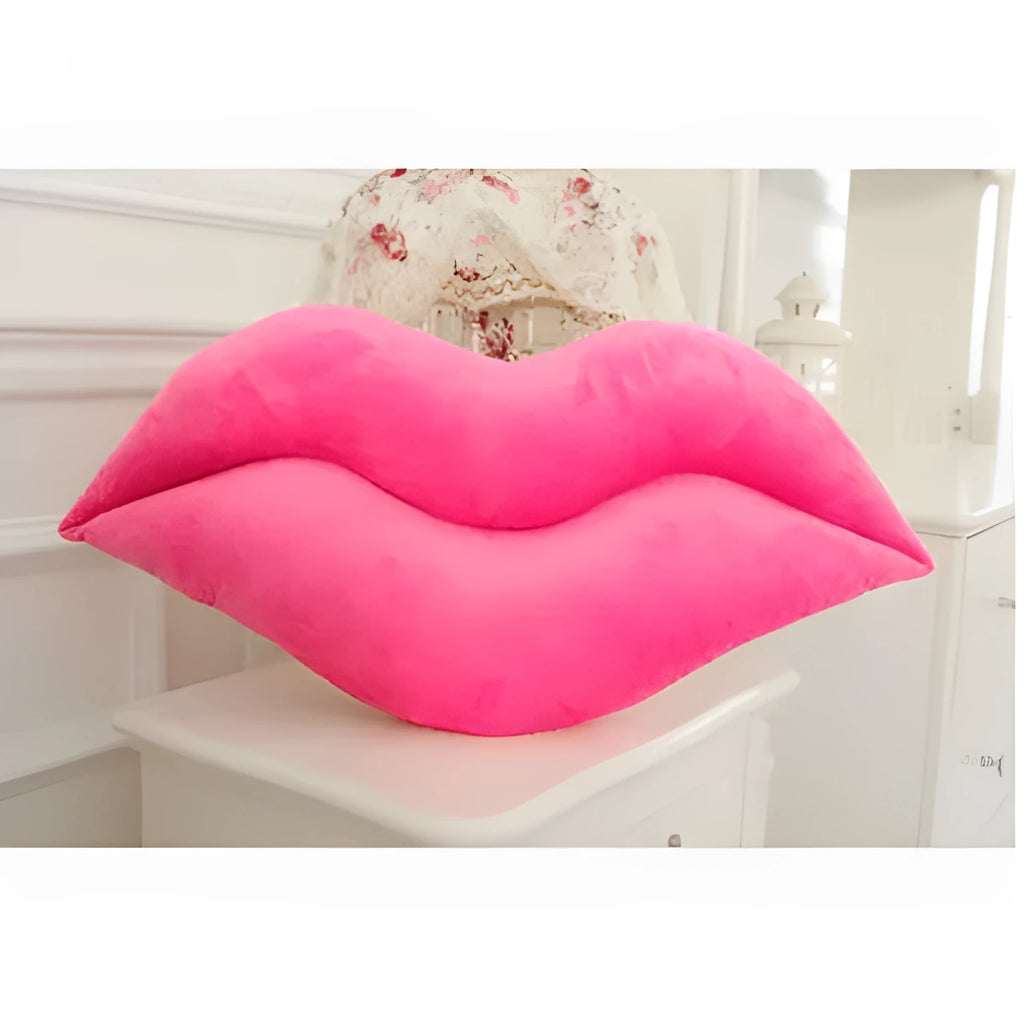 Creative sexy plush big lips pillow in pink, 50cm height, soft short plush fabric with PP cotton filling