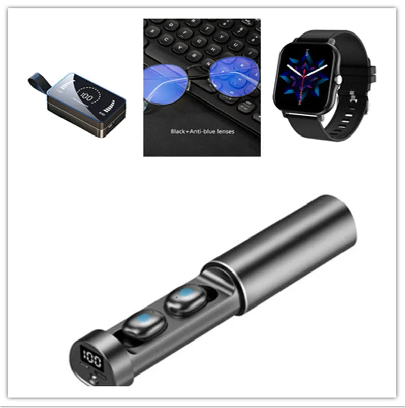 Bluetooth 5.0 wireless sport earbuds with graphene film speaker and silicone earmuffs in black