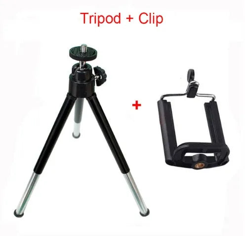 Mini flexible tripod with extendable legs and U-shaped smartphone clip for travel photography