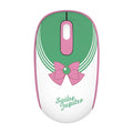 Pink Sailor Moon cartoon wireless mouse with USB receiver on a desk