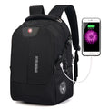 Men's Oxford cloth computer backpack square vertical section with double shoulder straps USB headphone jack