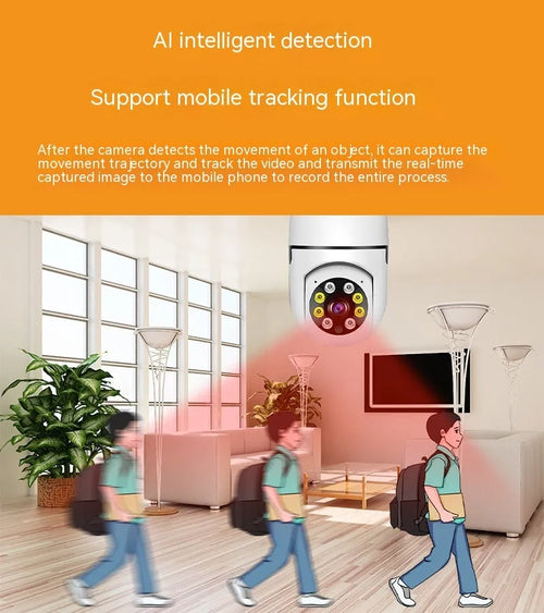 Wireless WiFi bulb security camera with full colour night vision and 1080p HD resolution