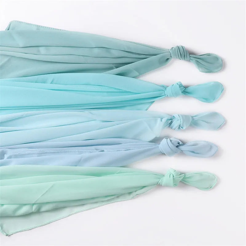 Solid colour pearl chiffon scarf head covering 70x180cm in monochrome shade