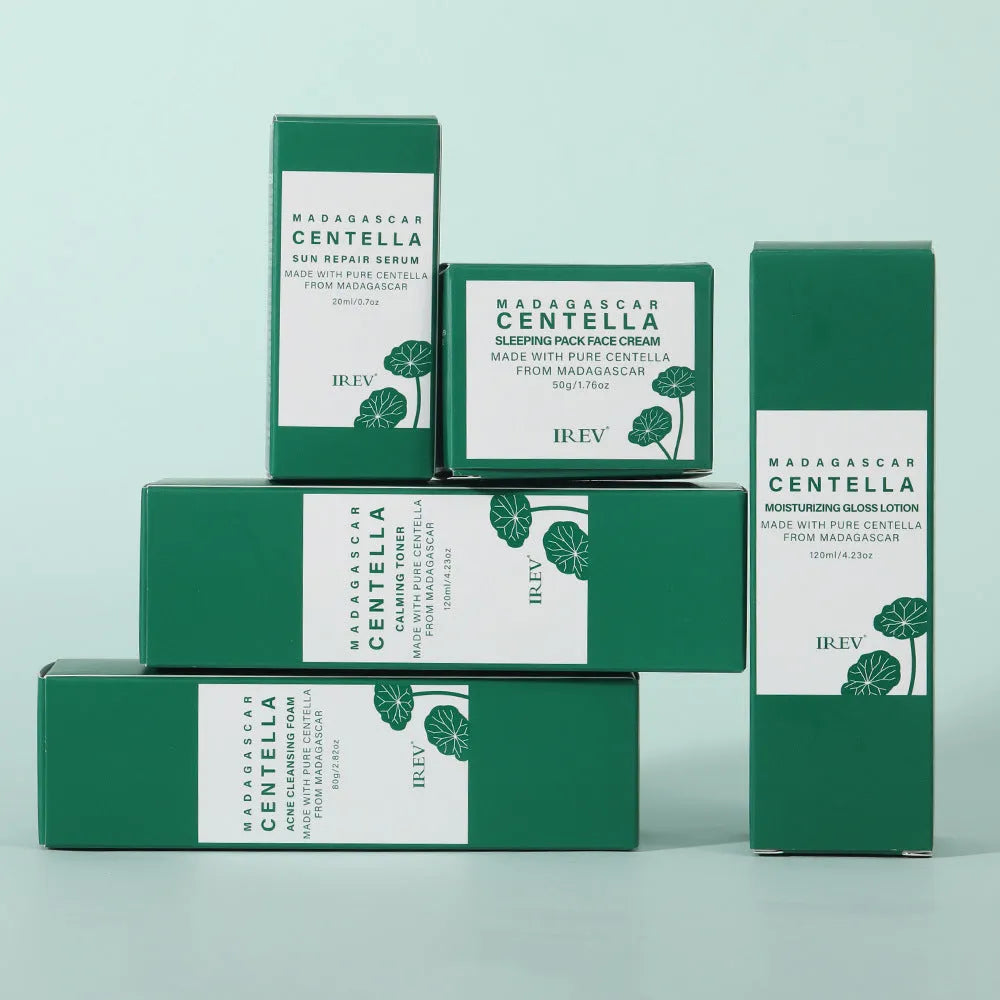 Snow Grass set combination facial skincare cosmetics with five products including Centella Asiatica for universal skin type