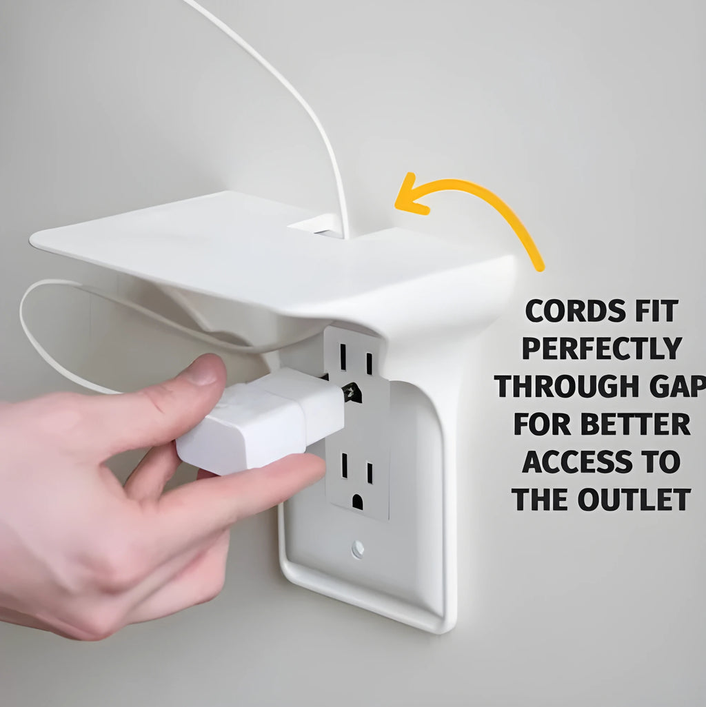 White PP plastic socket rack organiser for tool storage measuring 14cm wide by 10cm deep by 15cm tall
