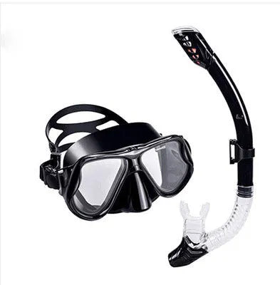 Anti-fog diving goggles with PC frame and silicone mouthpiece in four colour options
