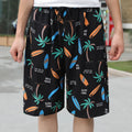 Men's loose ice silk beach pants with striped pattern showing elastic waist and quick-dry fabric