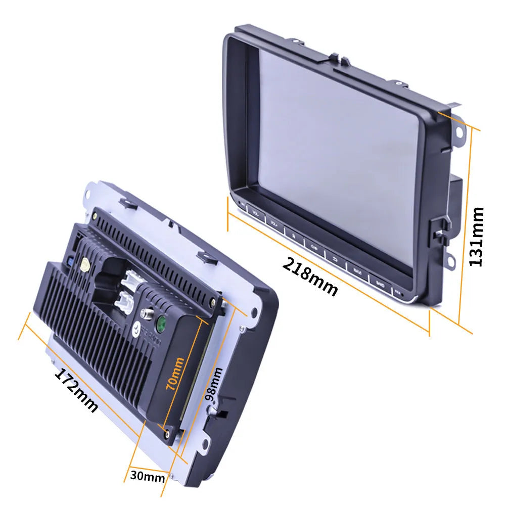 Black plastic MP5 Android GPS navigation player with 7 inch TFT screen for Volkswagen and GM vehicles