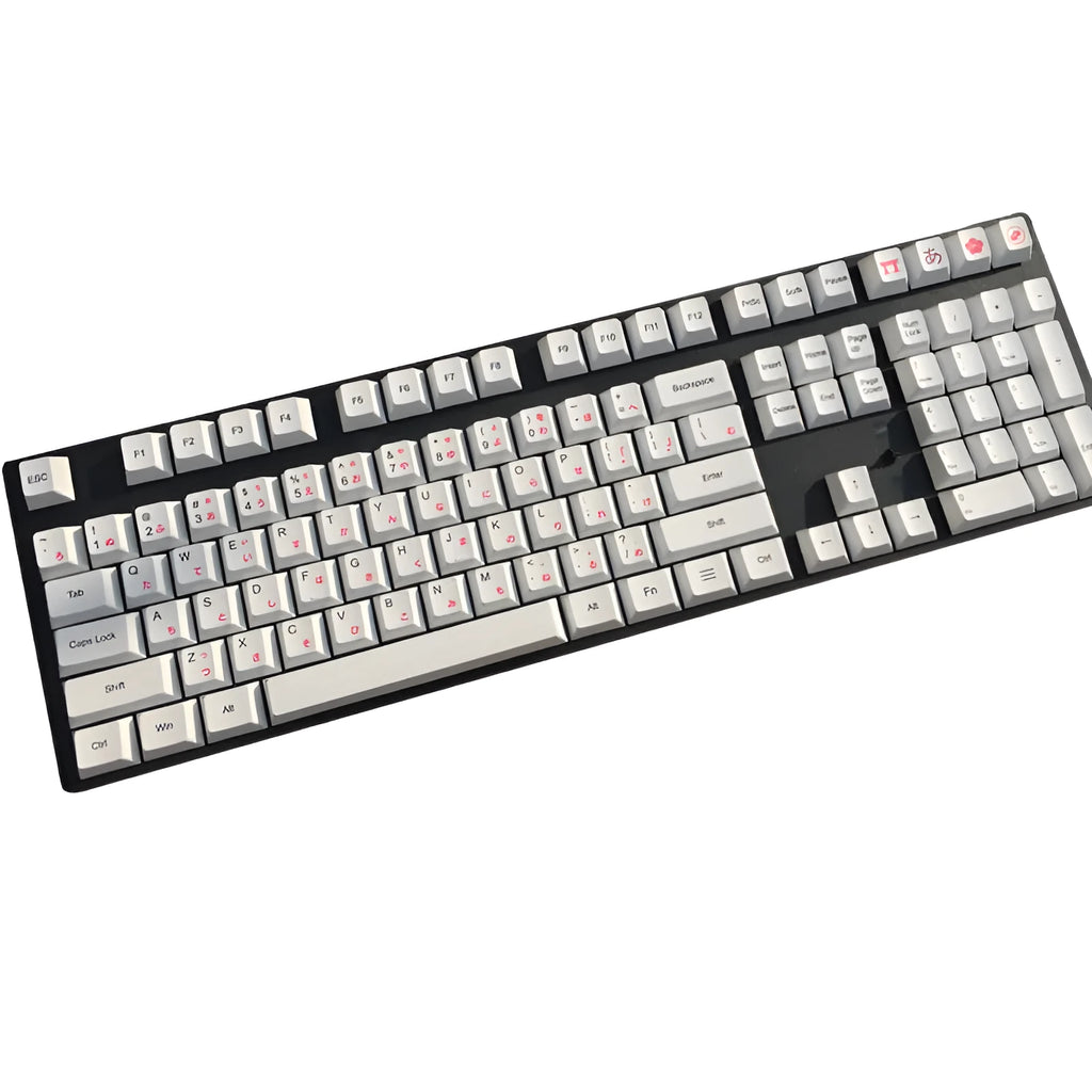 Japanese Russian Korean PBT sublimation keycaps for mechanical keyboards with five-sided space bar
