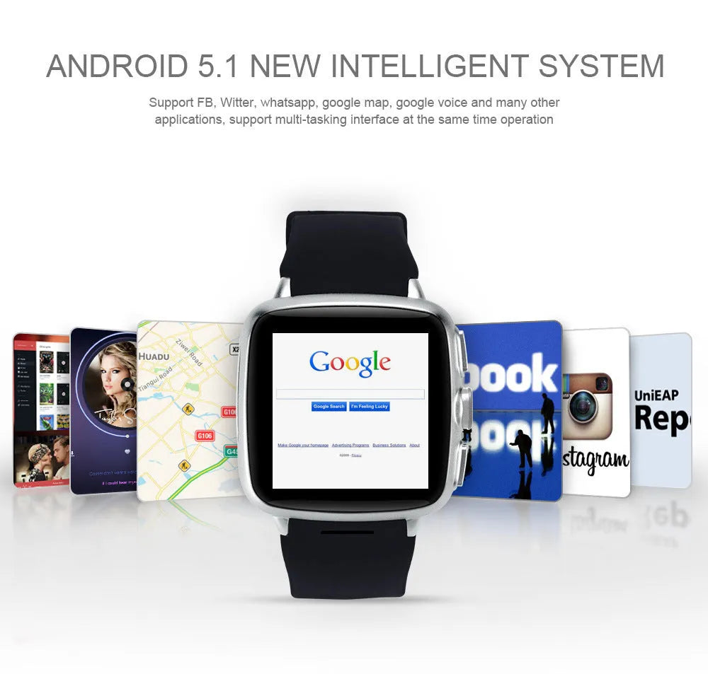 Z01 smart watch in black or white with a 1.54-inch touchscreen on a wrist.