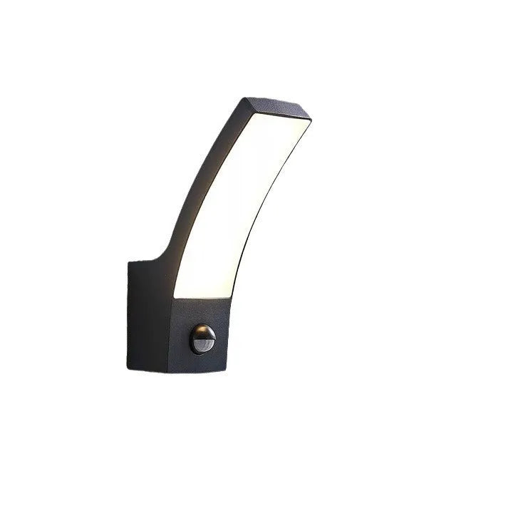 LED outdoor wall lamp with induction sensor in aluminium housing, 92 beads, 80x60x240 mm, IP44