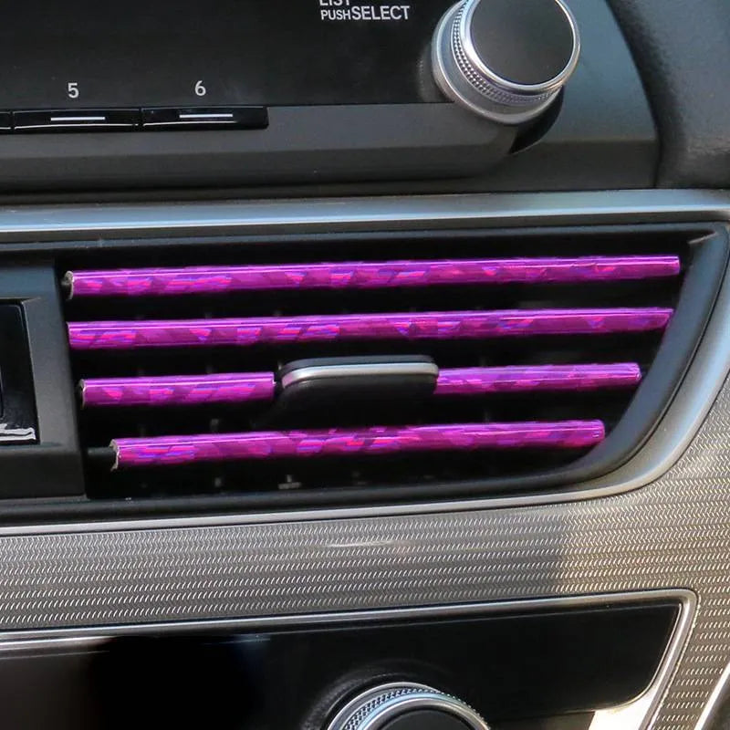 Automobile air outlet decorative strip set of 10 PVC pieces 20cm length car vent trim in multiple colours