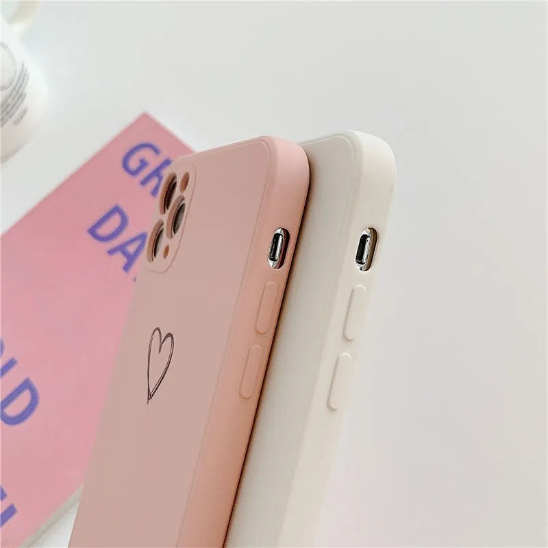 Silicone iPhone case in various colours showing back cover design for multiple models