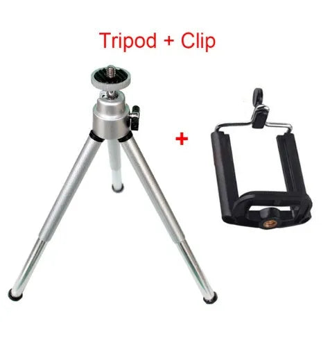 Mini flexible tripod with extendable legs and U-shaped smartphone clip for travel photography