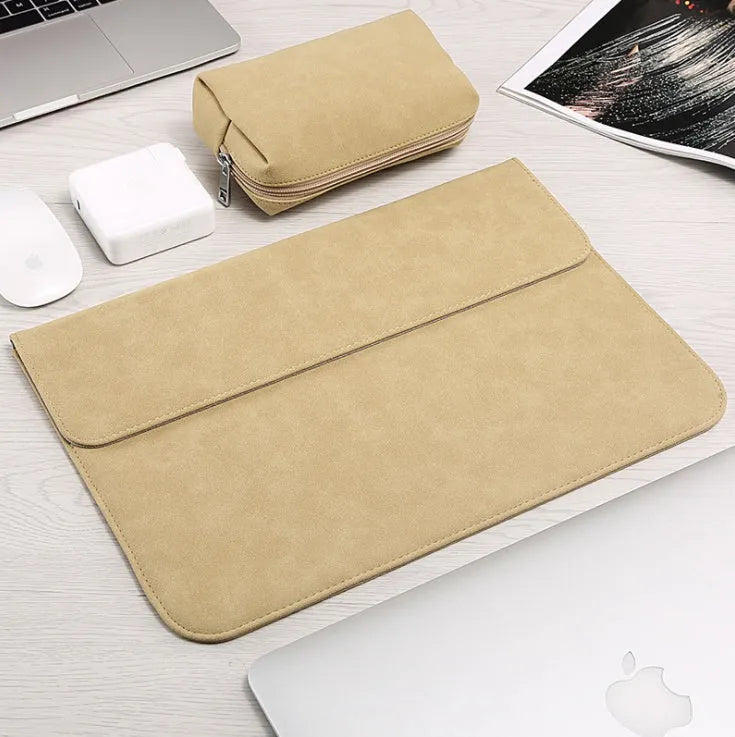 Frosted abrasive computer bag sleeve in grey for 13 inch MacBook Pro with textured surface
